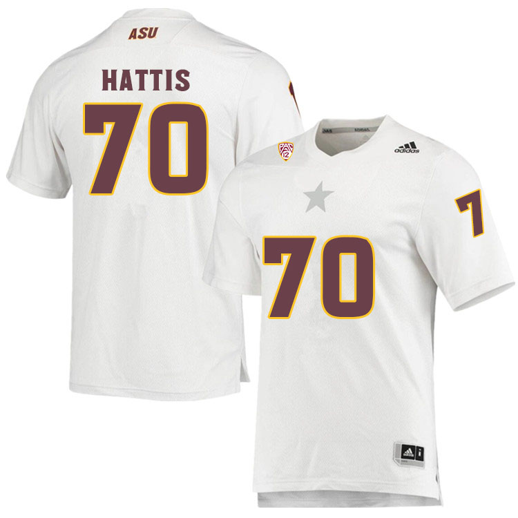 Men #70 Henry HattisArizona State Sun Devils College Football Jerseys Sale-White - Click Image to Close